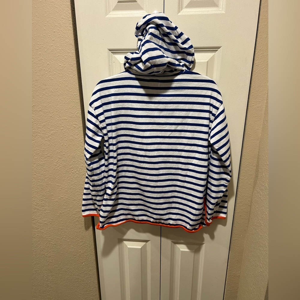 J.Crew Weekend Tipped Hoodie Striped Mariner Cloth Coastal , Small - Picture 8 of 8